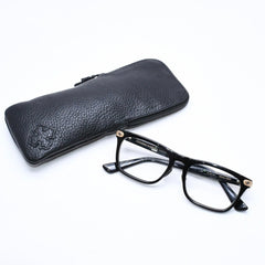極美品 CHROME HEARTS クロムハーツ BEAU NER 眼鏡 メガネ ウェリントン型 サイズ53◻︎19 150 ブラック ゴールド 中古 4a006676