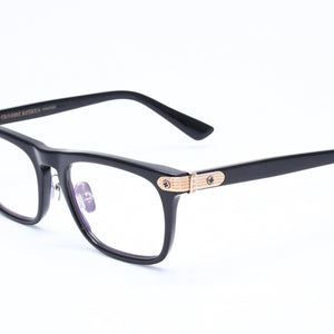 極美品 CHROME HEARTS クロムハーツ BEAU NER 眼鏡 メガネ ウェリントン型 サイズ53◻︎19 150 ブラック ゴールド 中古 4a006676