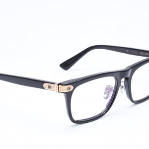極美品 CHROME HEARTS クロムハーツ BEAU NER 眼鏡 メガネ ウェリントン型 サイズ53◻︎19 150 ブラック ゴールド 中古 4a006676