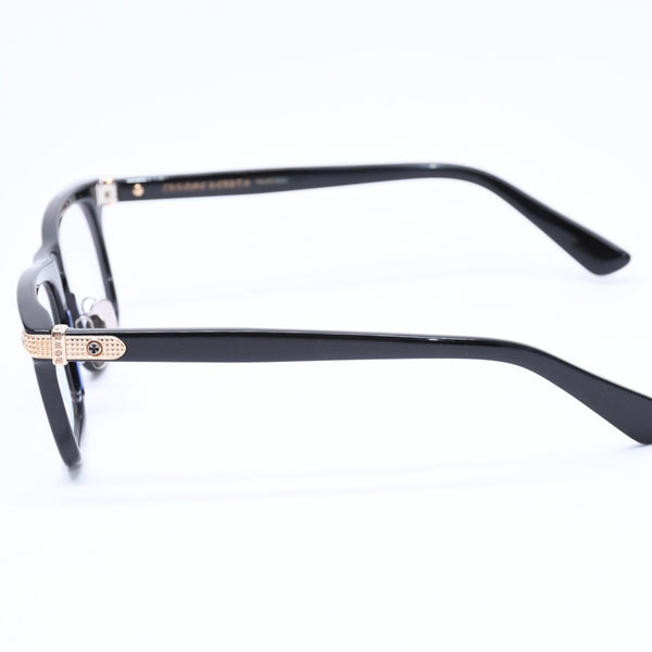 極美品 CHROME HEARTS クロムハーツ BEAU NER 眼鏡 メガネ ウェリントン型 サイズ53◻︎19 150 ブラック ゴールド 中古 4a006676