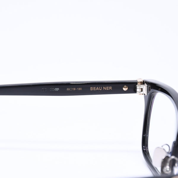 極美品 CHROME HEARTS クロムハーツ BEAU NER 眼鏡 メガネ ウェリントン型 サイズ53◻︎19 150 ブラック ゴールド 中古 4a006676