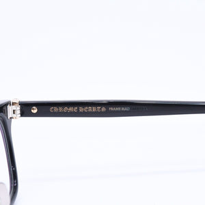 極美品 CHROME HEARTS クロムハーツ BEAU NER 眼鏡 メガネ ウェリントン型 サイズ53◻︎19 150 ブラック ゴールド 中古 4a006676