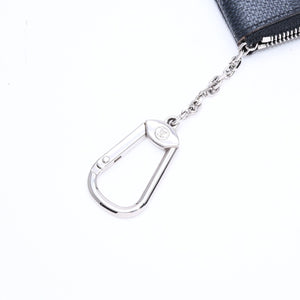 極美品 LOUIS VUITTON ルイヴィトン ポシェットクレ コインケース N60155 ダミエグラフィットキャンバス ブラック グレー シルバー金具 中古 4a006638