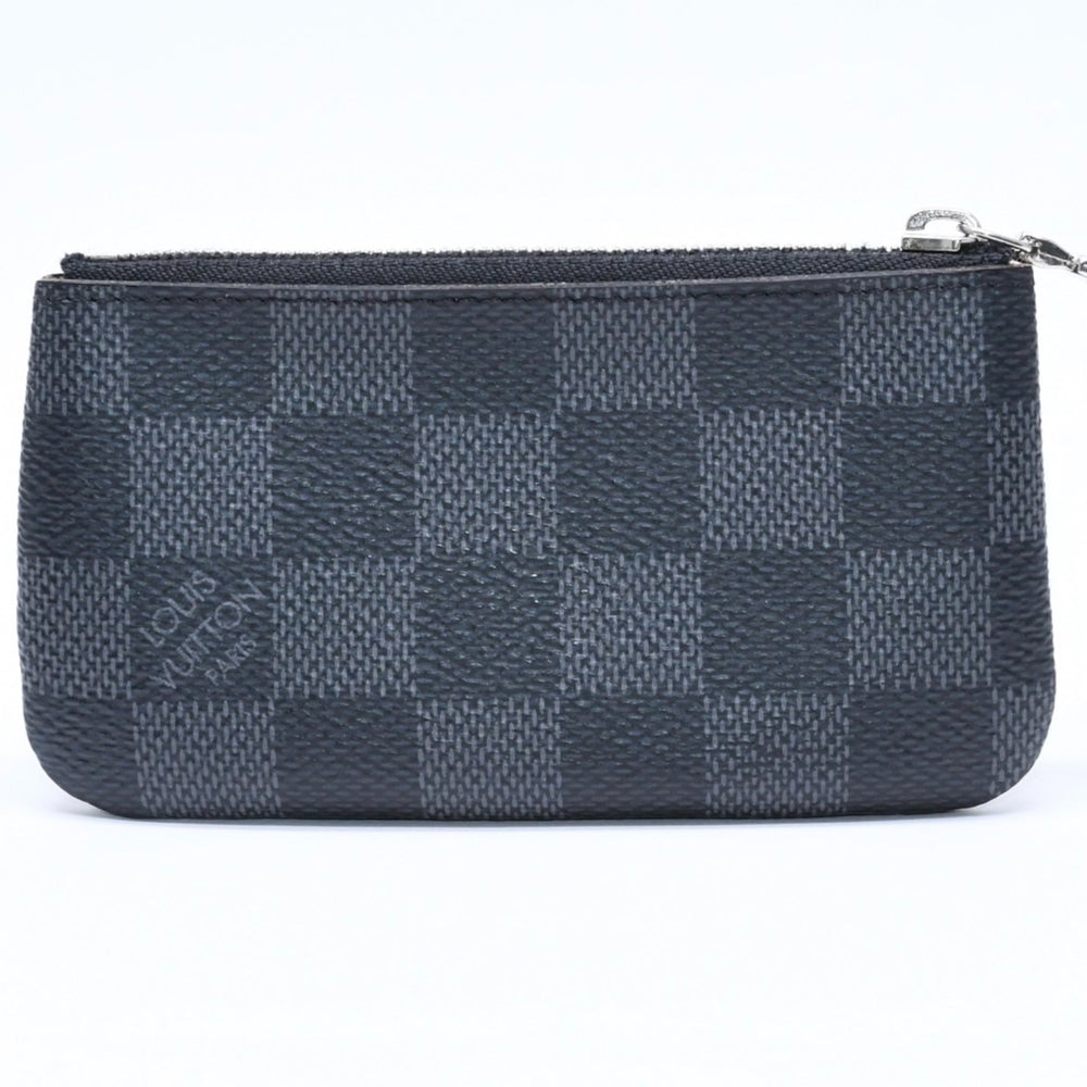 極美品 LOUIS VUITTON ルイヴィトン ポシェットクレ コインケース N60155 ダミエグラフィットキャンバス ブラック グレー シルバー金具 中古 4a006638
