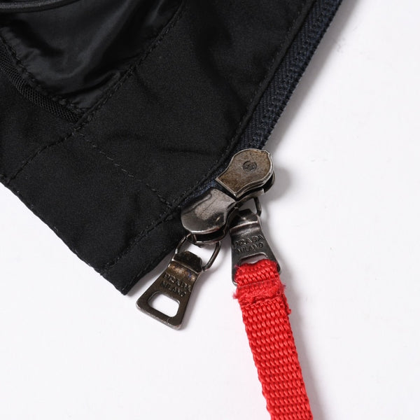 極美品 PRADA プラダ PRADA SPORTS プラダスポーツ GORE-TEX ゴアテックス ナイロンジャケット ジャケット ブラック レッド サイズ52 中古 4a006651