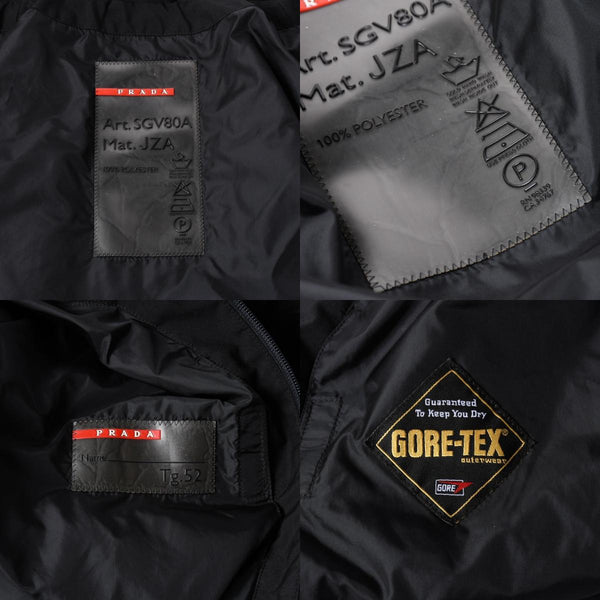 極美品 PRADA プラダ PRADA SPORTS プラダスポーツ GORE-TEX ゴアテックス ナイロンジャケット ジャケット ブラック レッド サイズ52 中古 4a006651