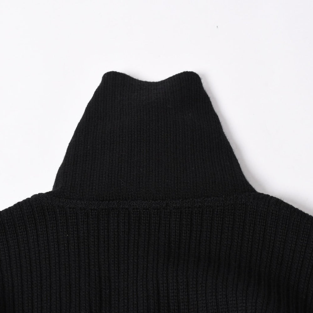 極美品 CHANEL シャネル ニット トップス ココマーク パッチ ウール ブラック 中古 4a006530