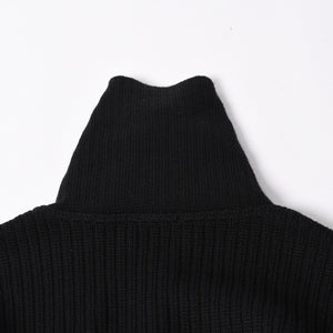 極美品 CHANEL シャネル ニット トップス ココマーク パッチ ウール ブラック 中古 4a006530
