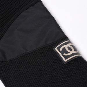 極美品 CHANEL シャネル ニット トップス ココマーク パッチ ウール ブラック 中古 4a006530