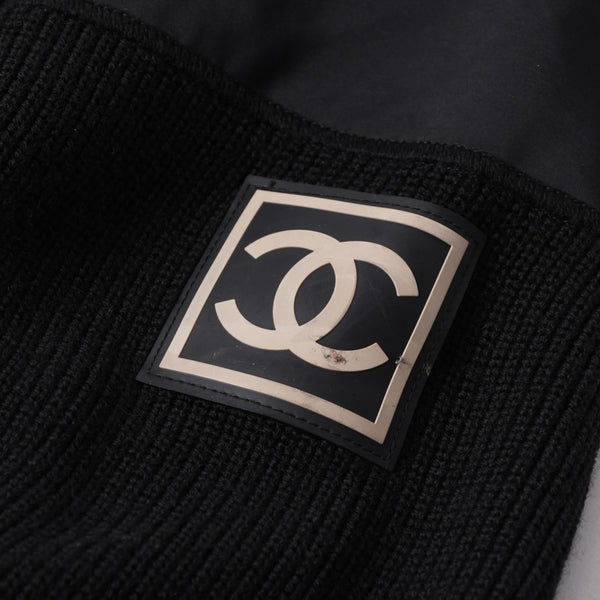 極美品 CHANEL シャネル ニット トップス ココマーク パッチ ウール ブラック 中古 4a006530