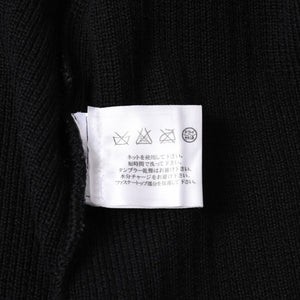 極美品 CHANEL シャネル ニット トップス ココマーク パッチ ウール ブラック 中古 4a006530