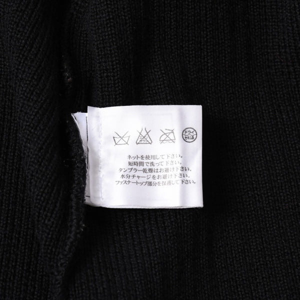 極美品 CHANEL シャネル ニット トップス ココマーク パッチ ウール ブラック 中古 4a006530