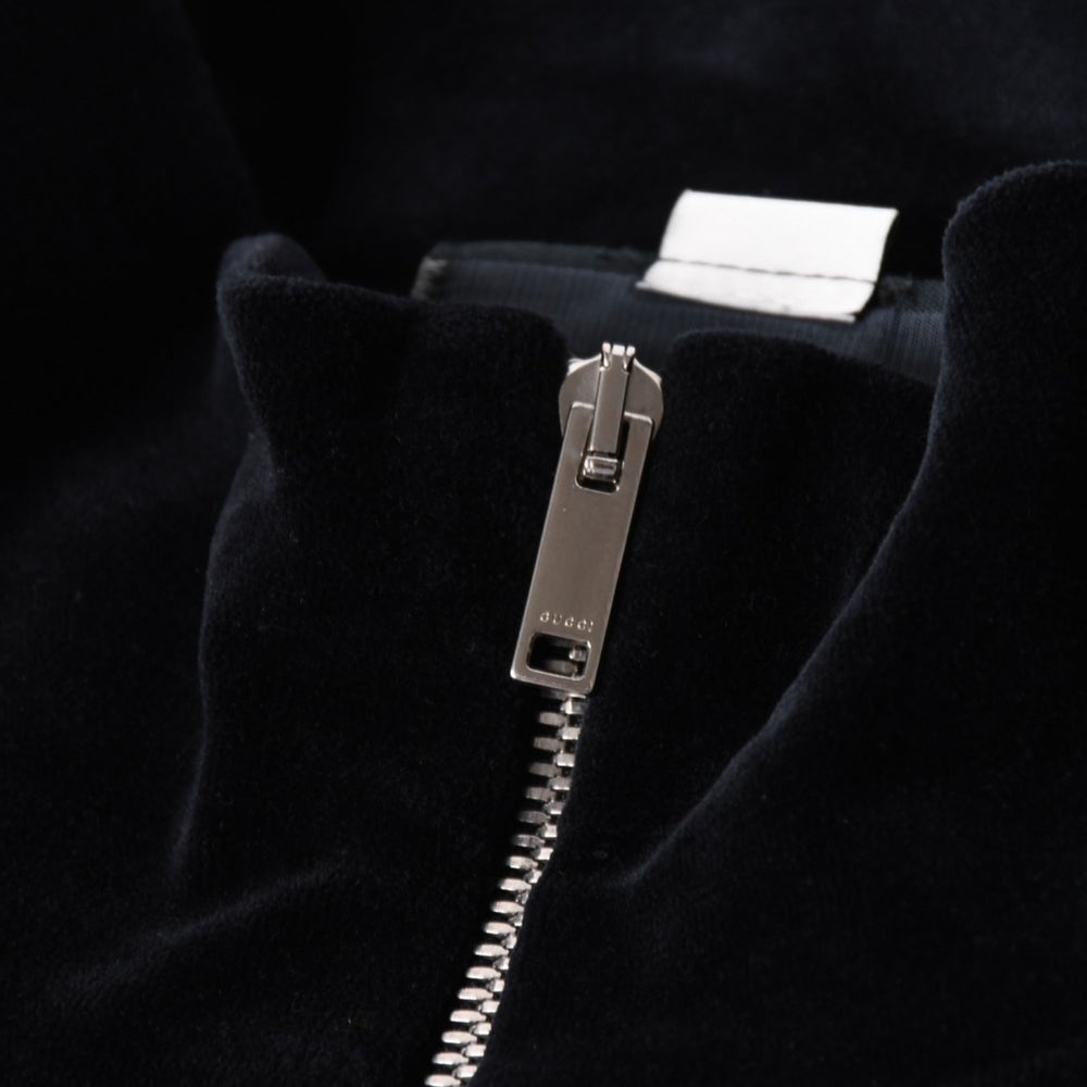 Very Good Condition GUCCI MAISON DE L'AMOR Logo Embroidery Velor Oversized Jacket Black Size L Used 4a006561