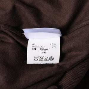 極美品 HERMES エルメス ジップアップジャケット フランス製 コットン ポリウレタン レザー ブラウン サイズ41/16 中古 4a006529
