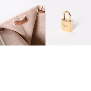 HERMES エルメス エールバッグ GM トワルアッシュ トートバッグ ショルダーバッグ ベージュ ブラウン ゴールド金具 E刻印 美品 中古 4a006381