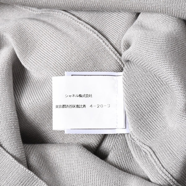 極美品 CHANEL シャネル ココマーク タンクトップ P17742V00943 コットン グレー シルバー金具 中古 4a006354