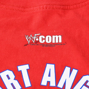 WWF(現WWE) プロレスラー カート アングル ヴィンテージTシャツ 2001年代 レッド サイズ不鮮明 トリコロールカラー 美品 中古 4a006522