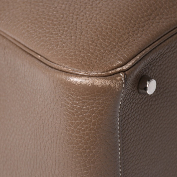 HERMES エルメス 2WAYバッグ リンディ30 エトゥープ A刻印 トリヨンクレマンスシルバー金具 美品 中古 4a006656