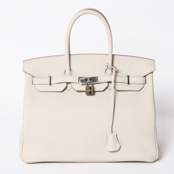 極美品 HERMES エルメス BIRKIN バーキン35 クレ C刻印 シルバー金具 トゴ ハンドバッグ 中古 4a006653