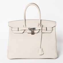 Load the image into the gallery viewer. 極美品 HERMES エルメス BIRKIN バーキン35 クレ C刻印 シルバー金具 トゴ ハンドバッグ 中古 4a006653