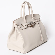 Load the image into the gallery viewer. 極美品 HERMES エルメス BIRKIN バーキン35 クレ C刻印 シルバー金具 トゴ ハンドバッグ 中古 4a006653