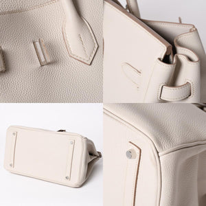 極美品 HERMES エルメス BIRKIN バーキン35 クレ C刻印 シルバー金具 トゴ ハンドバッグ 中古 4a006653