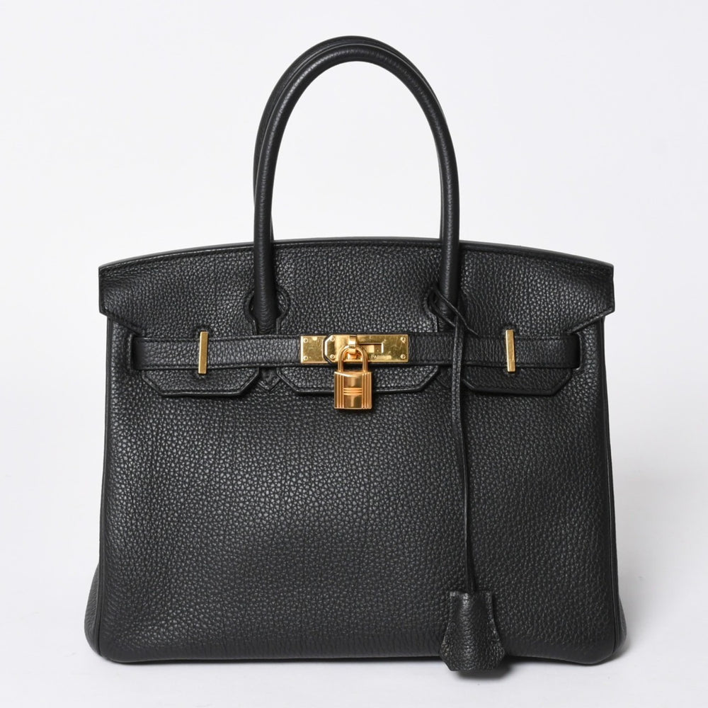 極美品 HERMES エルメス バーキン30 ハンドバッグ トゴ ブラック ゴールド金具 A刻印 中古 4a006655