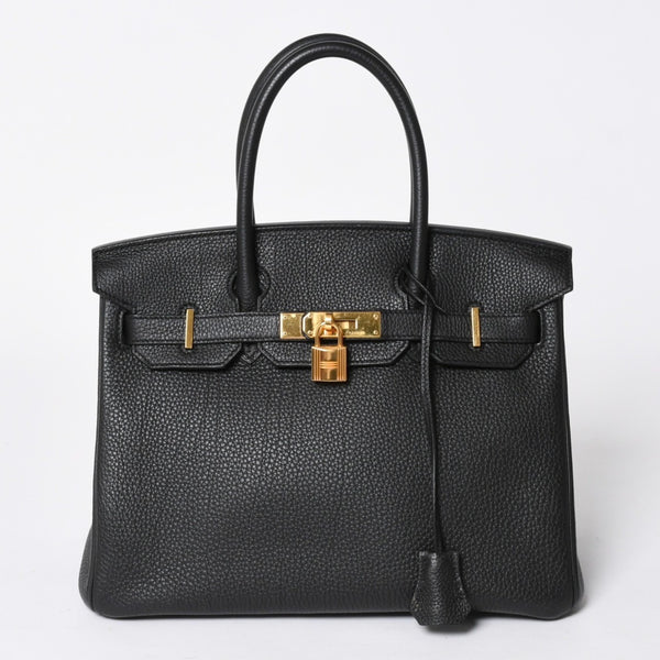 極美品 HERMES エルメス バーキン30 ハンドバッグ トゴ ブラック ゴールド金具 A刻印 中古 4a006655