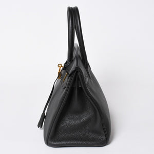 極美品 HERMES エルメス バーキン30 ハンドバッグ トゴ ブラック ゴールド金具 A刻印 中古 4a006655