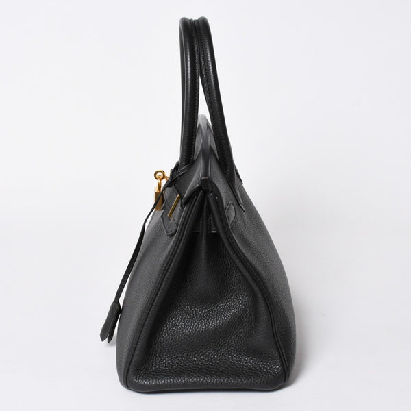 極美品 HERMES エルメス バーキン30 ハンドバッグ トゴ ブラック ゴールド金具 A刻印 中古 4a006655