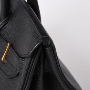 極美品 HERMES エルメス バーキン30 ハンドバッグ トゴ ブラック ゴールド金具 A刻印 中古 4a006655