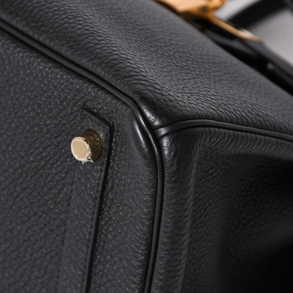 極美品 HERMES エルメス バーキン30 ハンドバッグ トゴ ブラック ゴールド金具 A刻印 中古 4a006655