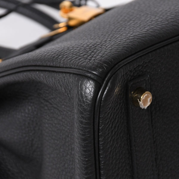 極美品 HERMES エルメス バーキン30 ハンドバッグ トゴ ブラック ゴールド金具 A刻印 中古 4a006655