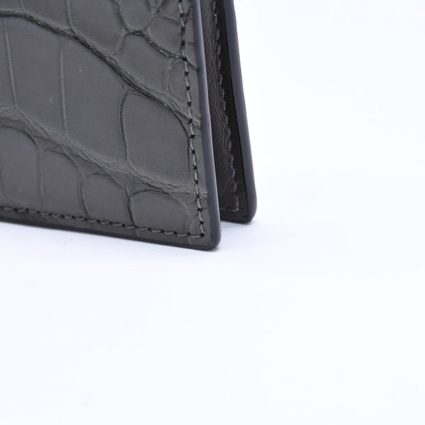 極美品 TOM FORD トムフォード 2つ折り Card Case カードケース 名刺入れ 財布 クロコ調 型押し グレー 中古 4a006726