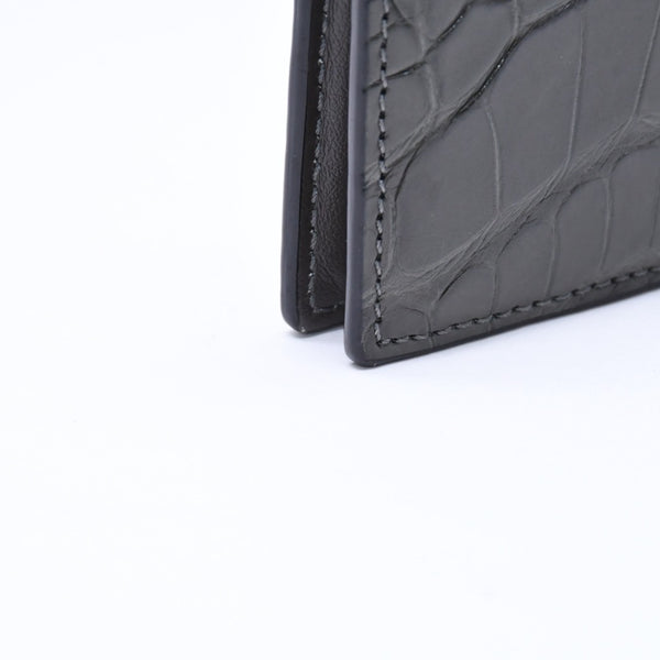 極美品 TOM FORD トムフォード 2つ折り Card Case カードケース 名刺入れ 財布 クロコ調 型押し グレー 中古 4a006726