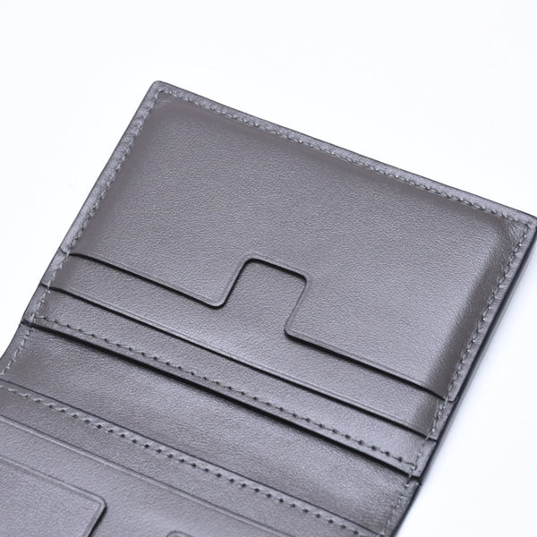 極美品 TOM FORD トムフォード 2つ折り Card Case カードケース 名刺入れ 財布 クロコ調 型押し グレー 中古 4a006726
