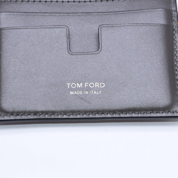 極美品 TOM FORD トムフォード 2つ折り Card Case カードケース 名刺入れ 財布 クロコ調 型押し グレー 中古 4a006726