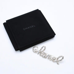 新品同様品 CHANEL シャネル バレッタ ロゴ GP ラインストーン フェイクパール シャンパンゴールド B19K刻印 AB2850 中古 4a006572