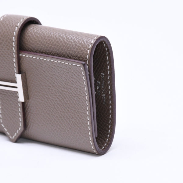 HERMES エルメス 4連 キーケース ベアン エトゥープ エプソン シルバー金具 W刻印 ヴォーエプソン 美品 中古 4a006608