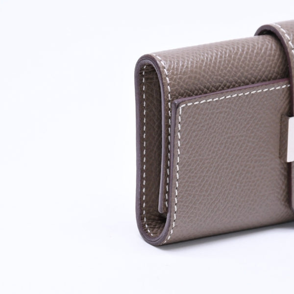 HERMES エルメス 4連 キーケース ベアン エトゥープ エプソン シルバー金具 W刻印 ヴォーエプソン 美品 中古 4a006608