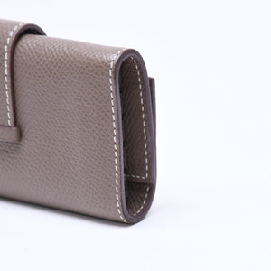 HERMES エルメス 4連 キーケース ベアン エトゥープ エプソン シルバー金具 W刻印 ヴォーエプソン 美品 中古 4a006608