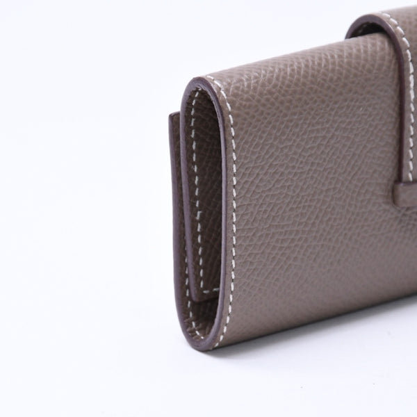 HERMES エルメス 4連 キーケース ベアン エトゥープ エプソン シルバー金具 W刻印 ヴォーエプソン 美品 中古 4a006608