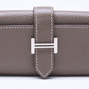 HERMES エルメス 4連 キーケース ベアン エトゥープ エプソン シルバー金具 W刻印 ヴォーエプソン 美品 中古 4a006608