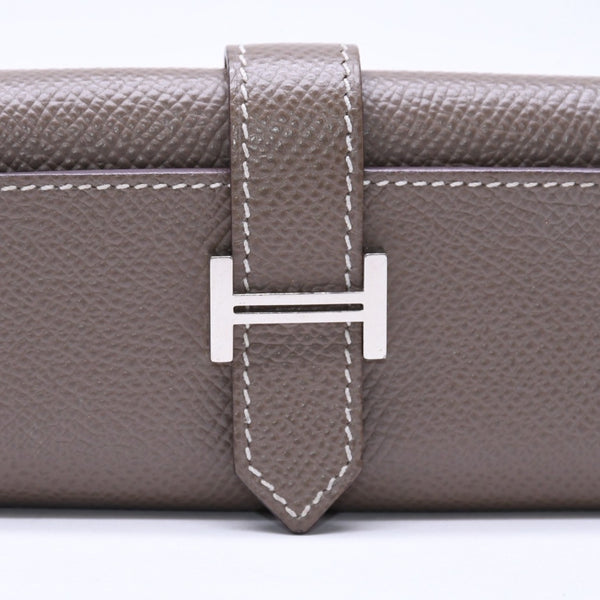 HERMES エルメス 4連 キーケース ベアン エトゥープ エプソン シルバー金具 W刻印 ヴォーエプソン 美品 中古 4a006608
