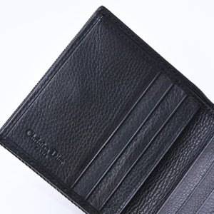 極美品 Christian Dior クリスチャンディオール ロゴボタン 二つ折り財布 財布 デニム ブラック グレー BM・1011 中古 4a006703