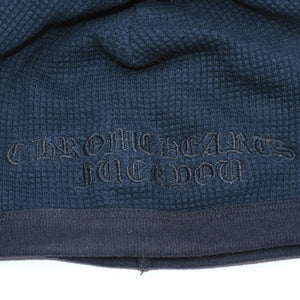 極美品 CHROME HEARTS クロムハーツ サーマル ビーニー ニットキャップ FUCK YOU 刺繍 ブラック 中古 4a006578