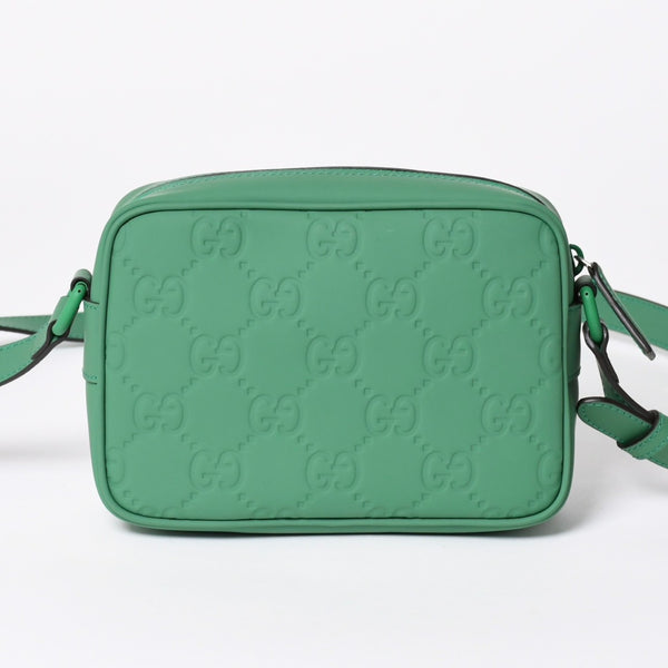新品同様品 GUCCI グッチ ショルダーバッグ GGラバーエフェクト ミニ ショルダーバッグ ラバーグリーン グリーン 771321 中古 4a006672
