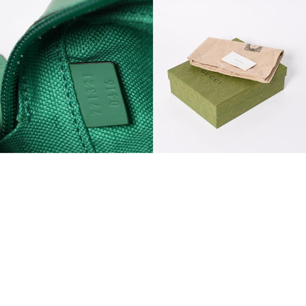 新品同様品 GUCCI グッチ ショルダーバッグ GGラバーエフェクト ミニ ショルダーバッグ ラバーグリーン グリーン 771321 中古 4a006672