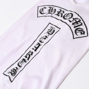 CHROME HEARTS クロムハーツ クロスモチーフ スクロールラベルロゴ タンクトップ コットン ホワイト ブラック サイズM 美品 中古 4a006689