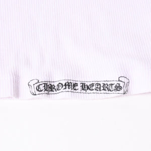 CHROME HEARTS クロムハーツ クロスモチーフ スクロールラベルロゴ タンクトップ コットン ホワイト ブラック サイズM 美品 中古 4a006689